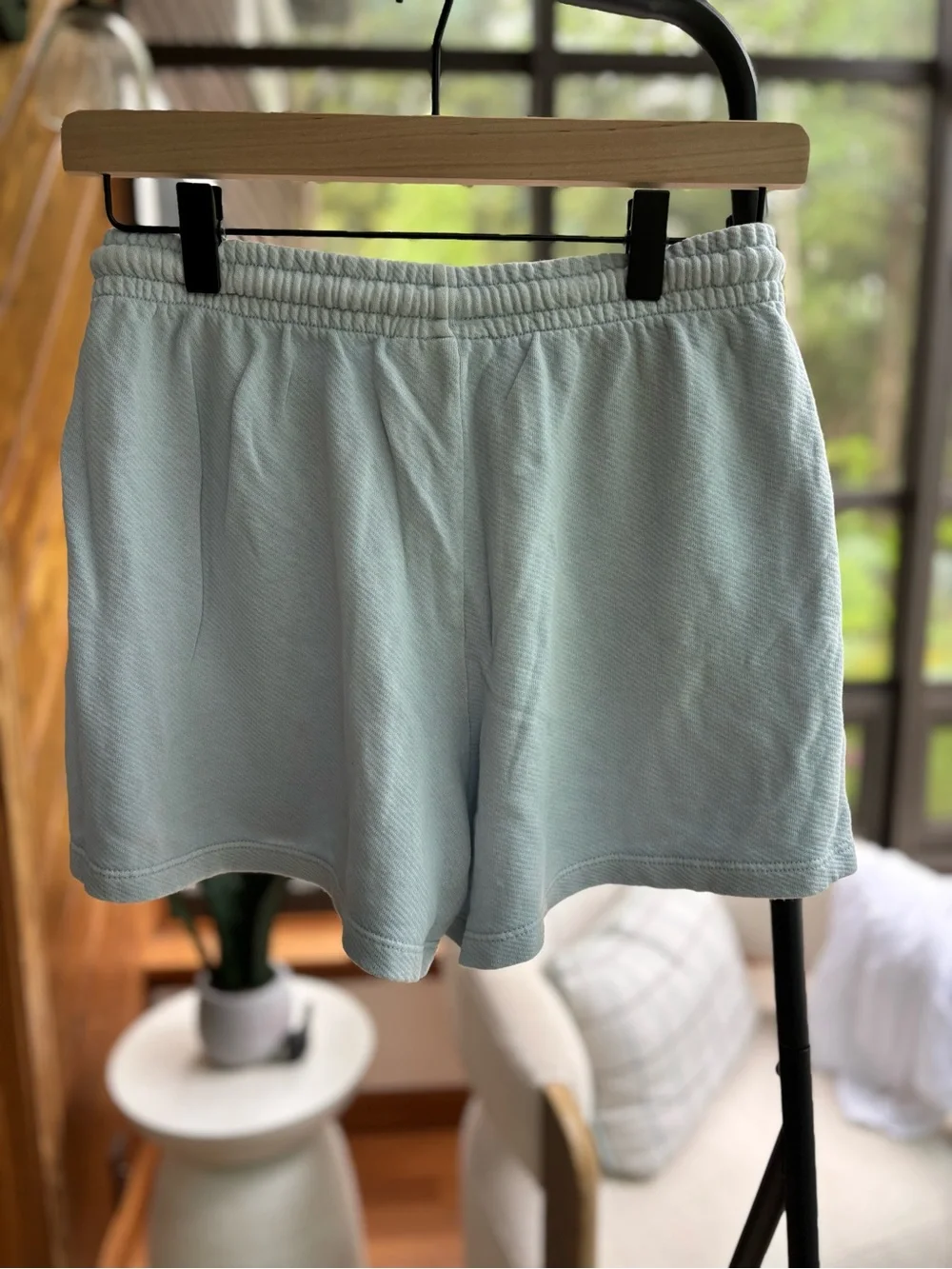 Universal Thread Pale Blue Ribbed Tank & Shorts Matching Set